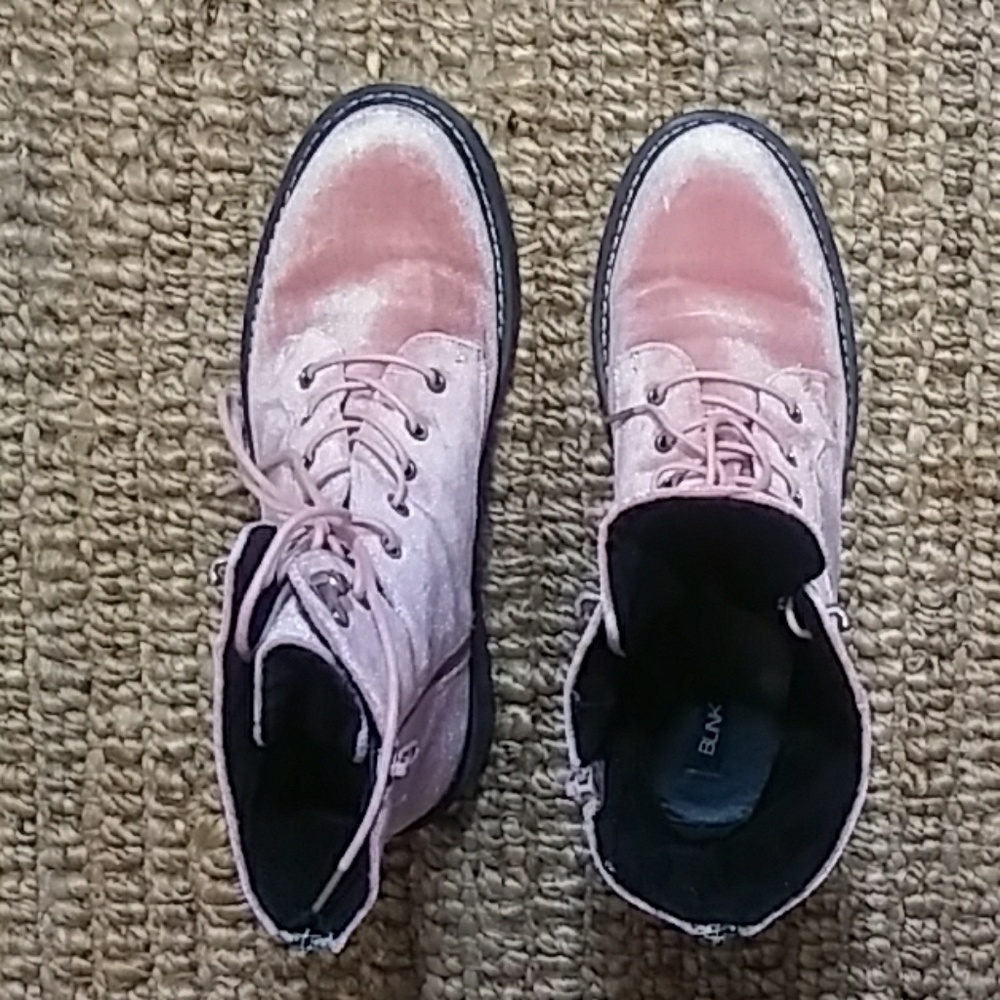 Pink Velvet Boots